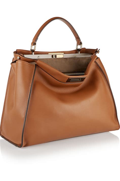 large fendi peekaboo brown|Fendi large peekaboo tote.